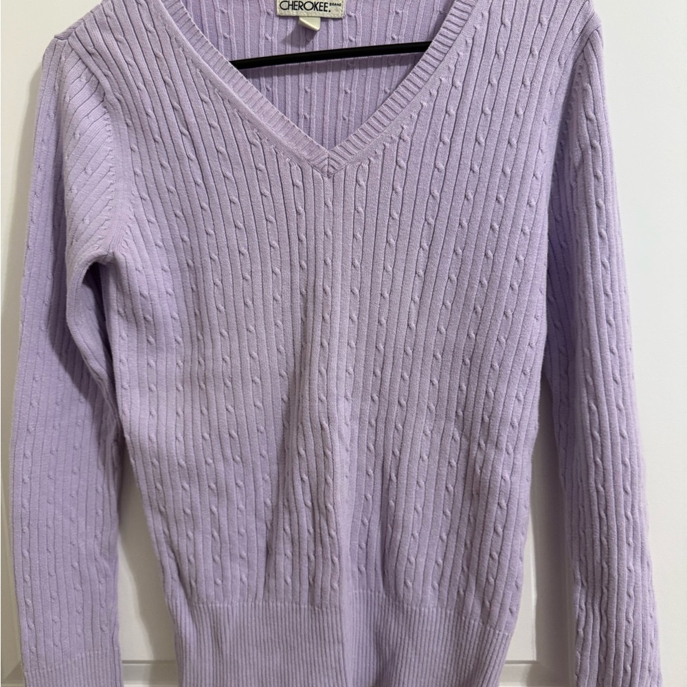 NWOT Cherokee Women's Light Purple V-Neck Sweater